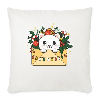 Katze Weihnachten Brief Winter Tiere Katzen - Sofakissenbezug 45 x 45 cm - Naturweiß  - Vorne