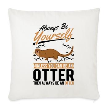 Loutre Cadeau Loutre Loutre Loutre Loutre de mer - Housse de coussin décorative 45 x 45 cm - blanc nature - Devant