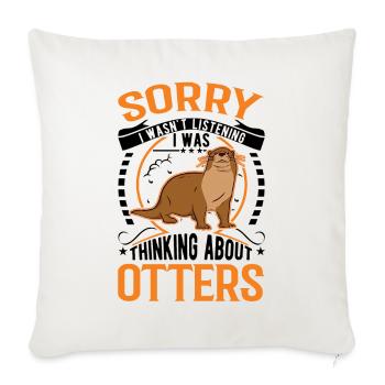 Loutre Cadeau Loutre Loutre Loutre Loutre de mer - Housse de coussin décorative 45 x 45 cm - blanc nature - Devant