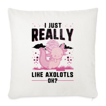 J’aime beaucoup la salamandre à queue d’Axolotl - Housse de coussin décorative 45 x 45 cm - blanc nature - Devant