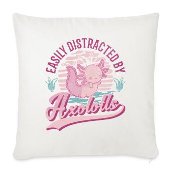 Facilement distrait par l’amphibien à queue d’Axolotl - Housse de coussin décorative 45 x 45 cm - blanc nature - Devant