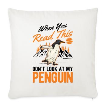 Pingouin Manchot Empereur Pingouin Manchot aux yeux jaunes - Housse de coussin décorative 45 x 45 cm - blanc nature - Devant