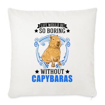 Capybara Gift Capibara capybara - Sofa pillowcase 17,3'' x 17,3'' (45 x 45 cm) - natural white - Front