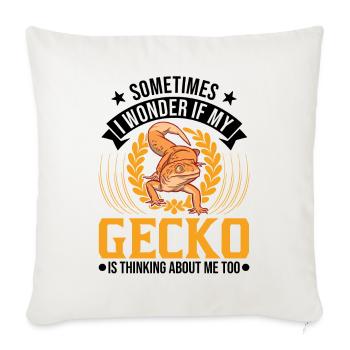 Gecko Cadeau Léopard Gecko - Housse de coussin décorative 45 x 45 cm - blanc nature - Devant