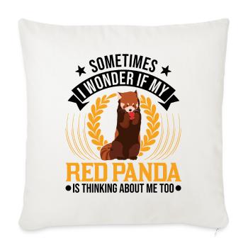 Red Panda Cadeau Chat Ours Panda Rouge - Housse de coussin décorative 45 x 45 cm - blanc nature - Devant