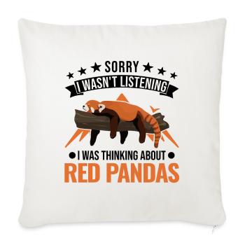 Red Panda Cadeau Chat Ours Panda Rouge - Housse de coussin décorative 45 x 45 cm - blanc nature - Devant
