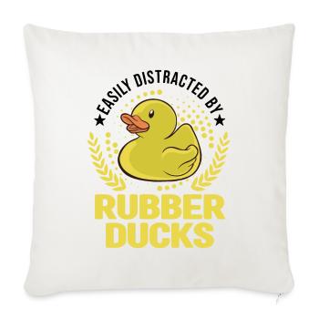 Easily distracted by Rubber Ducks Rubber Duck - Sofa pillowcase 17,3'' x 17,3'' (45 x 45 cm) - natural white - Front