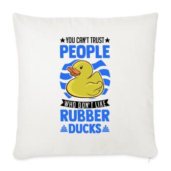 Rubber Duck Gift Squeaky Duck Bathing Duck - Sofa pillowcase 17,3'' x 17,3'' (45 x 45 cm) - natural white - Front