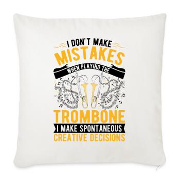 Trombone Creative Choices Tromboniste - Housse de coussin décorative 45 x 45 cm - blanc nature - Devant