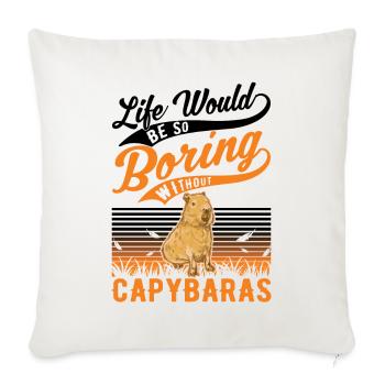 Capybara Gift Capibara capybara - Sofa pillowcase 17,3'' x 17,3'' (45 x 45 cm) - natural white - Front