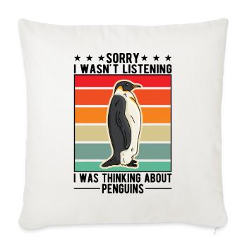Pingouin Manchot Empereur Pingouin Manchot aux yeux jaunes - Housse de coussin décorative 45 x 45 cm - blanc nature - Devant