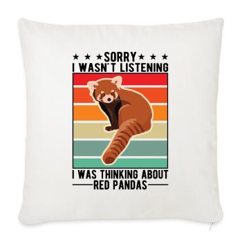 Red Panda Cadeau Chat Ours Panda Rouge - Housse de coussin décorative 45 x 45 cm - blanc nature - Devant