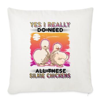Silk Chicken Cadeau Silkie Poulet - Housse de coussin décorative 45 x 45 cm - blanc nature - Devant