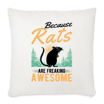 Parce que les rats sont des rats géniaux - Housse de coussin décorative 45 x 45 cm - blanc nature - Devant