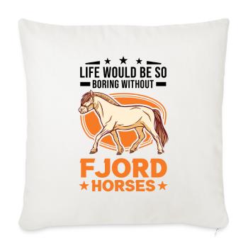Fjord Horse Gift Norwegian Horse Fjord Horse - Housse de coussin décorative 45 x 45 cm - blanc nature - Devant