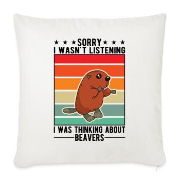 Beaver Beaver Dam Gift Beaver - Sofa pillowcase 17,3'' x 17,3'' (45 x 45 cm) - natural white - Front