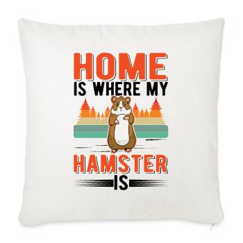 Home is where my hamster is Hamster wheel - Sofa pillowcase 17,3'' x 17,3'' (45 x 45 cm) - natural white - Front