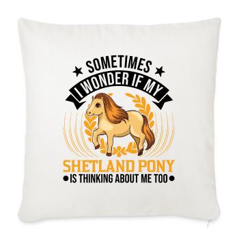 Shetland Pony Cadeau Shetland Pony Shetty - Housse de coussin décorative 45 x 45 cm - blanc nature - Devant