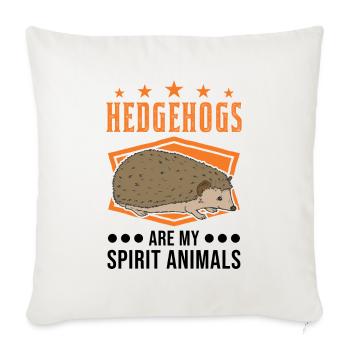 Les hérissons sont mes animaux spirituels Hérisson Épineux - Housse de coussin décorative 45 x 45 cm - blanc nature - Devant