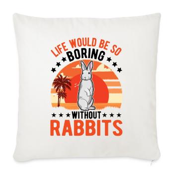 Rabbit Gift Rabbit Rabbit - Sofa pillowcase 17,3'' x 17,3'' (45 x 45 cm) - natural white - Front