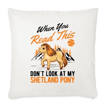 Shetland Pony Geschenk Shetty - Sofakissenbezug 45 x 45 cm - Naturweiß  - Vorne