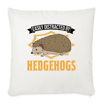 Facilement distrait par les hérissons Igel - Housse de coussin décorative 45 x 45 cm - blanc nature - Devant