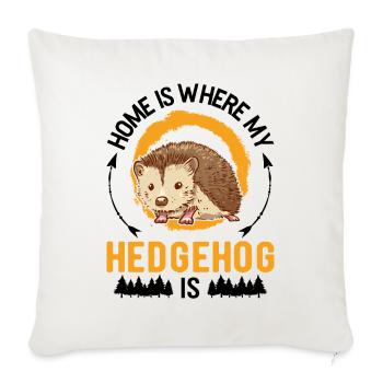 La maison est l’endroit où se trouve mon hérisson - Housse de coussin décorative 45 x 45 cm - blanc nature - Devant