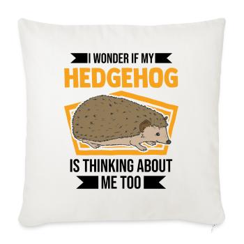 Igel Geschenk Stacheligel - Sofakissenbezug 45 x 45 cm - Naturweiß  - Vorne