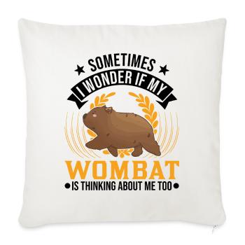 Cadeau Wombat australien - Housse de coussin décorative 45 x 45 cm - blanc nature - Devant