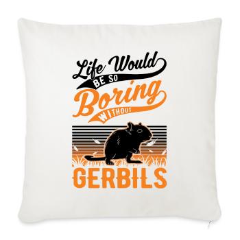 Cadeau de gerbille Rat de course mongol Gerbille - Housse de coussin décorative 45 x 45 cm - blanc nature - Devant