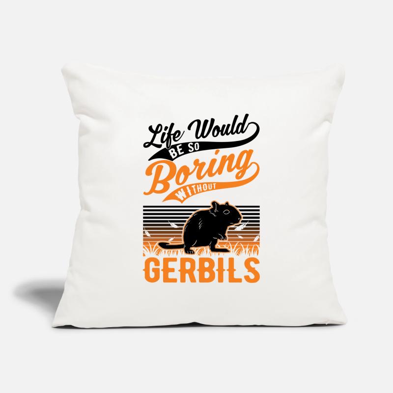 Cadeau de gerbille Rat de course mongol Gerbille Housse de coussin décorative 45 x 45 cm