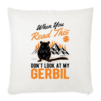 Gerbille Cadeau Rat de course mongol Gerbille - Housse de coussin décorative 45 x 45 cm - blanc nature - Devant