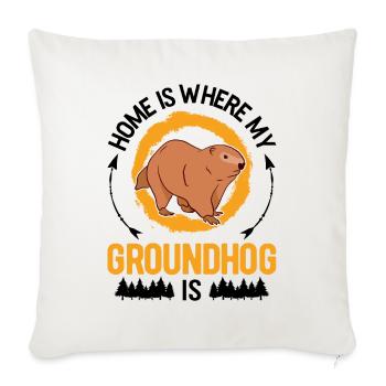 Marmotte Home Marmotte Jour de la marmotte - Housse de coussin décorative 45 x 45 cm - blanc nature - Devant