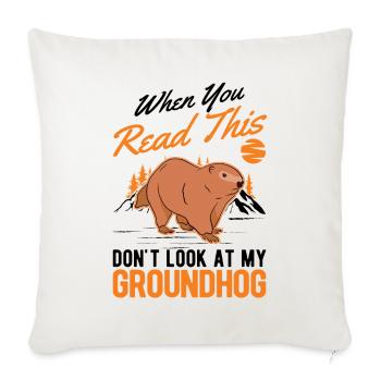 Marmot Groundhog Day Woodhog Groundhog - Sofa pillowcase 17,3'' x 17,3'' (45 x 45 cm) - natural white - Front