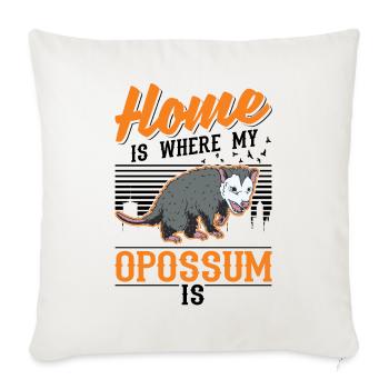 Zuhause ist wo mein Possum ist Beutelratte - Sofakissenbezug 45 x 45 cm - Naturweiß  - Vorne