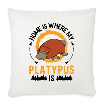 Platypus at home Platypus - Sofa pillowcase 17,3'' x 17,3'' (45 x 45 cm) - natural white - Front