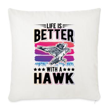 La vie est meilleure avec Falken Falkner - Housse de coussin décorative 45 x 45 cm - blanc nature - Devant