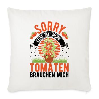 Tomaten Geschenk Tomatenzüchter Paradeiser - Sofakissenbezug 45 x 45 cm - Naturweiß  - Vorne