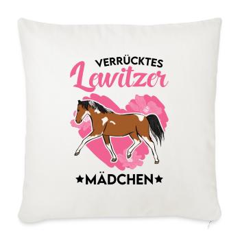 Verrücktes Lewitzer Mädchen - Sofakissenbezug 45 x 45 cm - Naturweiß  - Vorne