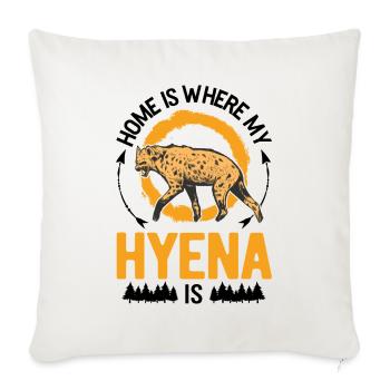 La maison est l’endroit où se trouve ma hyène - Housse de coussin décorative 45 x 45 cm - blanc nature - Devant