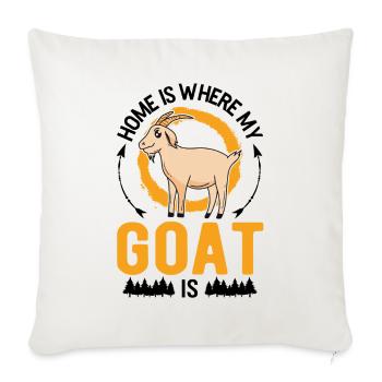 La maison est l’endroit où ma chèvre est l’hôte de la chèvre - Housse de coussin décorative 45 x 45 cm - blanc nature - Devant