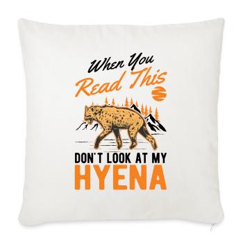 Hyäne Geschenk Erdwolf Hyena - Sofakissenbezug 45 x 45 cm - Naturweiß  - Vorne