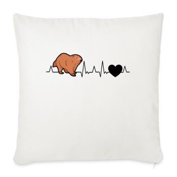 Marmot heartbeat forest marmot - Sofa pillowcase 17,3'' x 17,3'' (45 x 45 cm) - natural white - Front