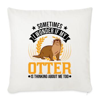 Loutre Cadeau Loutre Loutre Loutre Loutre de mer - Housse de coussin décorative 45 x 45 cm - blanc nature - Devant