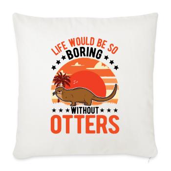 Loutre Cadeau Loutre Loutre Loutre Loutre de mer - Housse de coussin décorative 45 x 45 cm - blanc nature - Devant