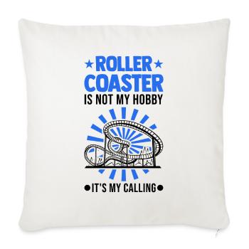 Roller Coaster HobbyParc d’attractions Roller Coaster Ride - Housse de coussin décorative 45 x 45 cm - blanc nature - Devant