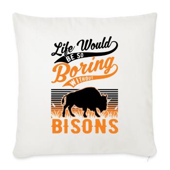 Buffalo Gift Bison Buffallo Water Buffalo - Sofa pillowcase 17,3'' x 17,3'' (45 x 45 cm) - natural white - Front