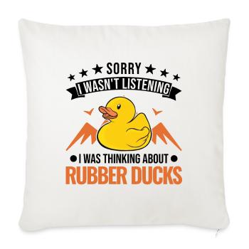 Rubber Duck Gift Squeaky Duck Bathing Duck - Housse de coussin décorative 45 x 45 cm - blanc nature - Devant
