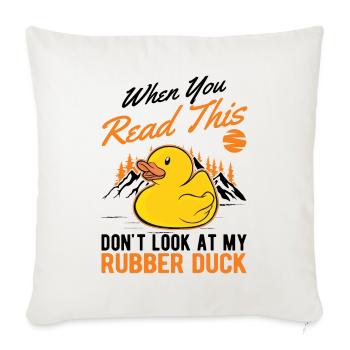 Rubber Duck Gift Squeaky Duck Bathing Duck - Sofa pillowcase 17,3'' x 17,3'' (45 x 45 cm) - natural white - Front