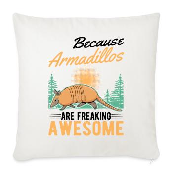 Parce que les tatous sont des tatou géniaux - Housse de coussin décorative 45 x 45 cm - blanc nature - Devant